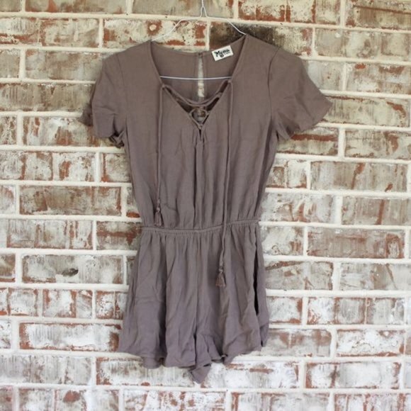 SMYM Williamsburg Caged Romper in Dune Cloud XS - Picture 3 of 8